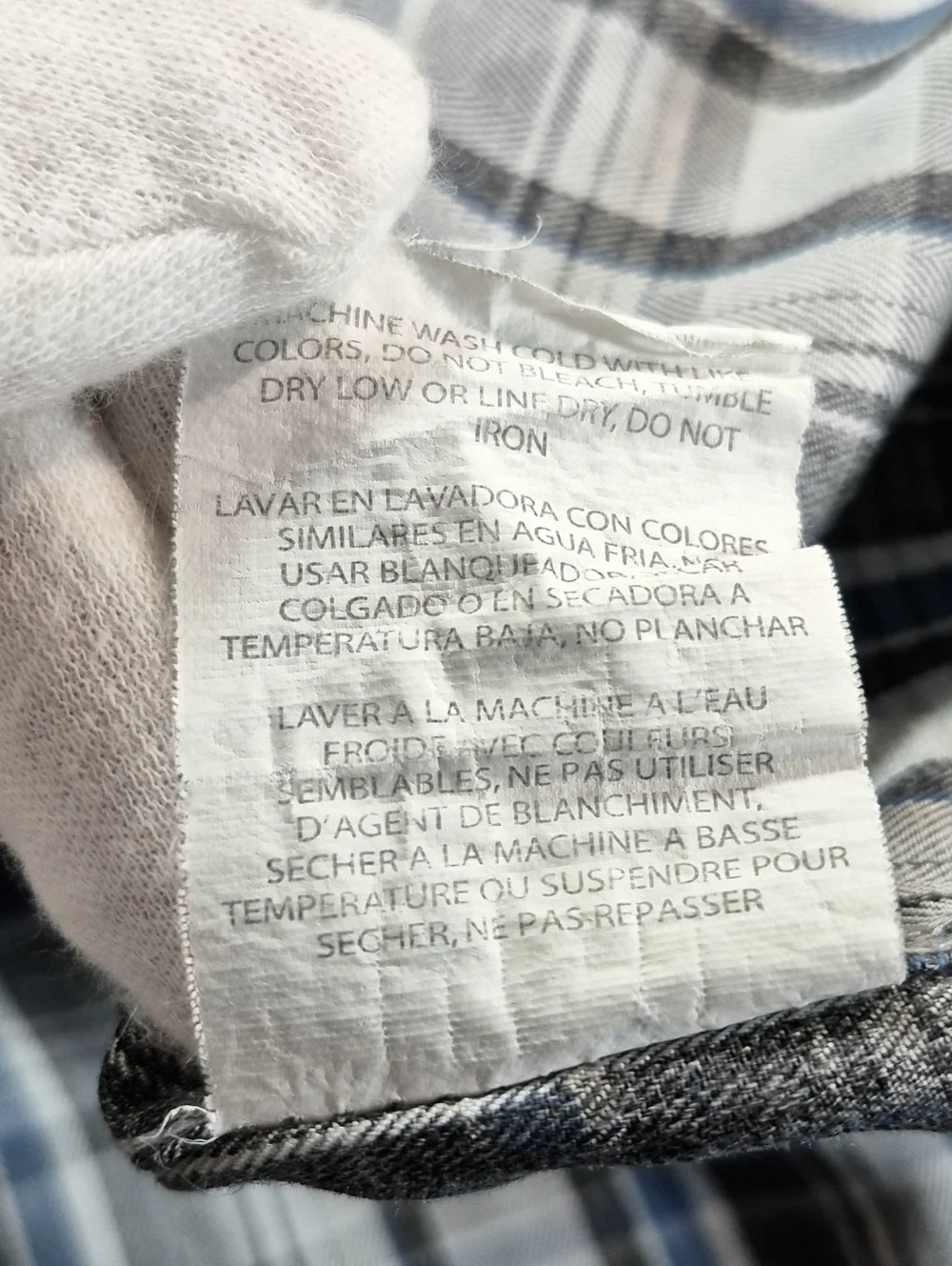 Wrangler Outdoor Series Mens XXL Blue Gray Plaid Utility Shirt Workwear Utility - Picture 10 of 10